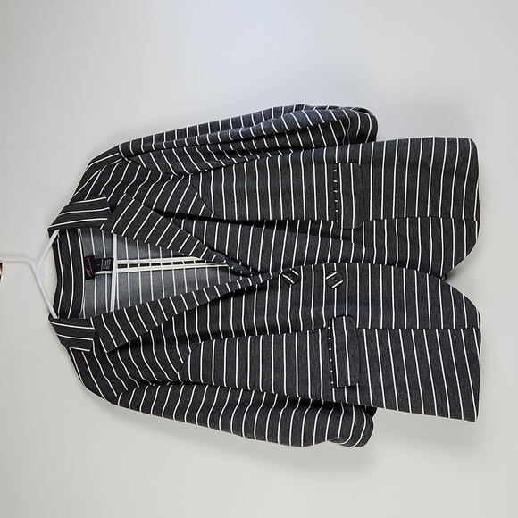 Gray and White Striped Blazer by Torrid size 4 - Picture 1 of 5